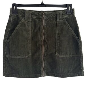 Hollister Green Corduroy Mini Skirt